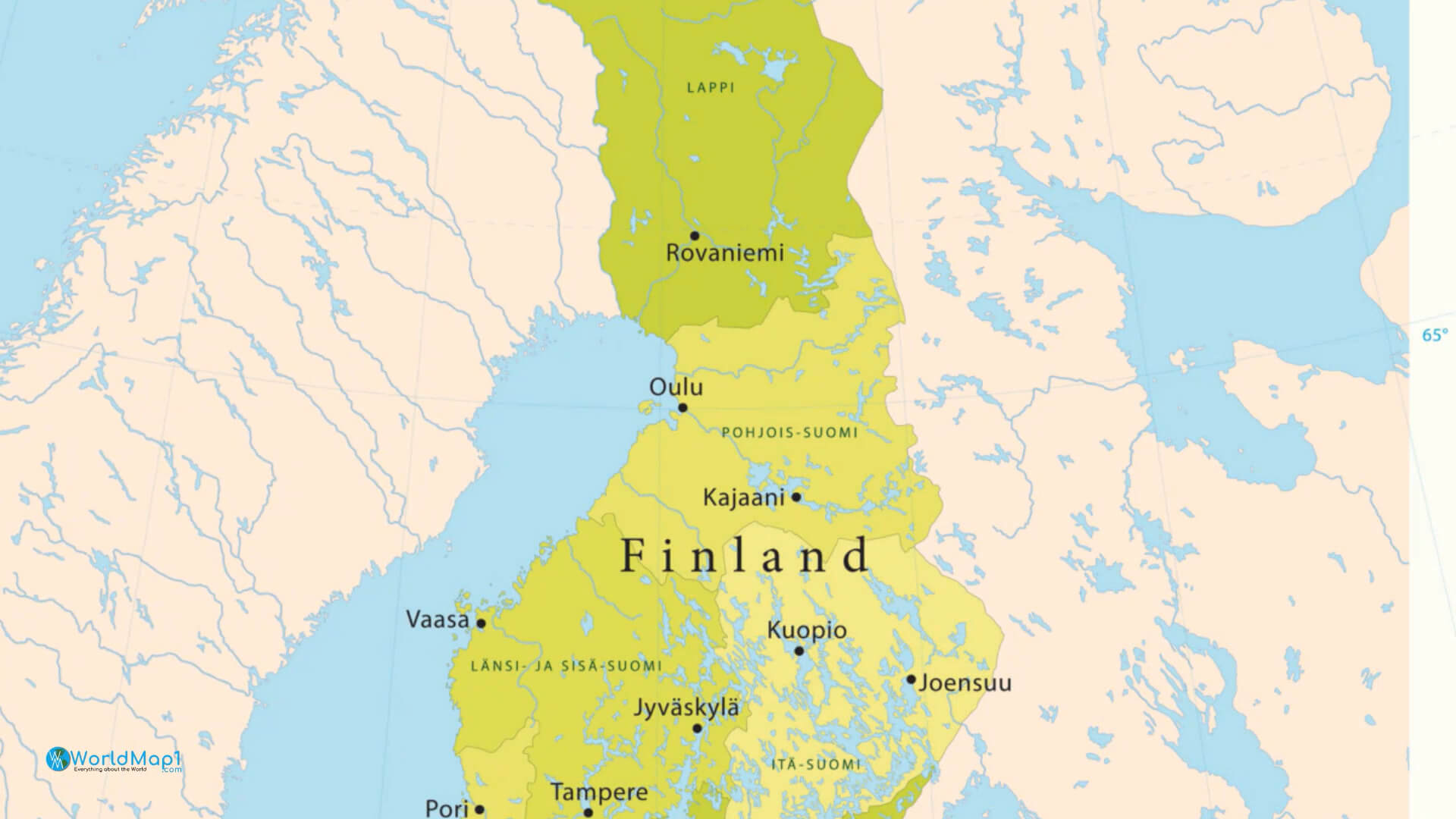 Carte de la Finlande